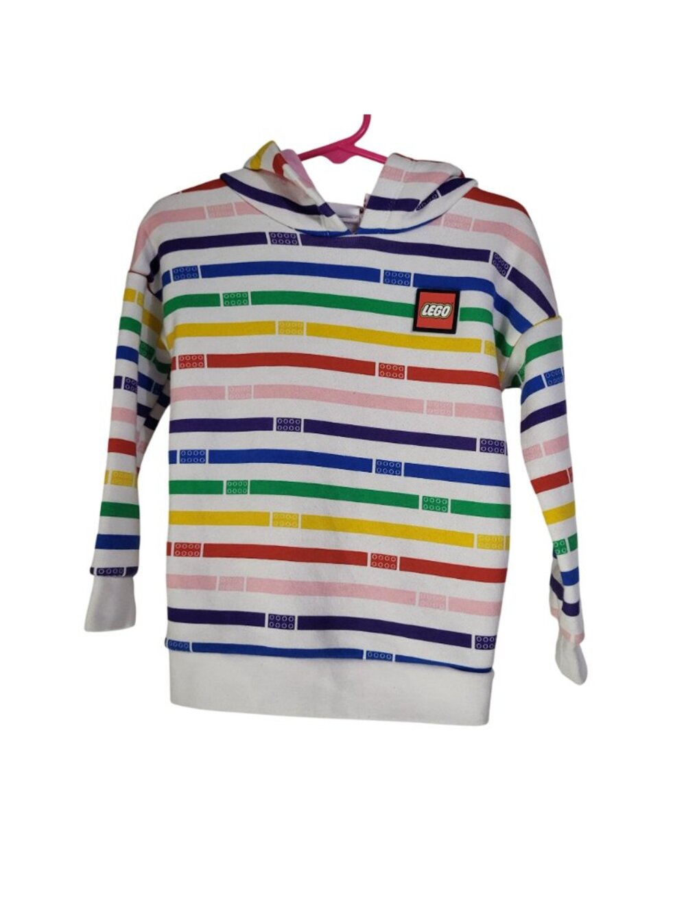 LEGO Girls SZ 2T Colorful Striped Hoodie Pullover Sweatshirt - Picture 2 of 7